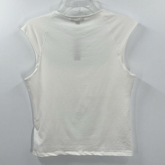 J. Crew Square Neck Cap Sleeve Stretch Top in White Size Large - Picture 8 of 11